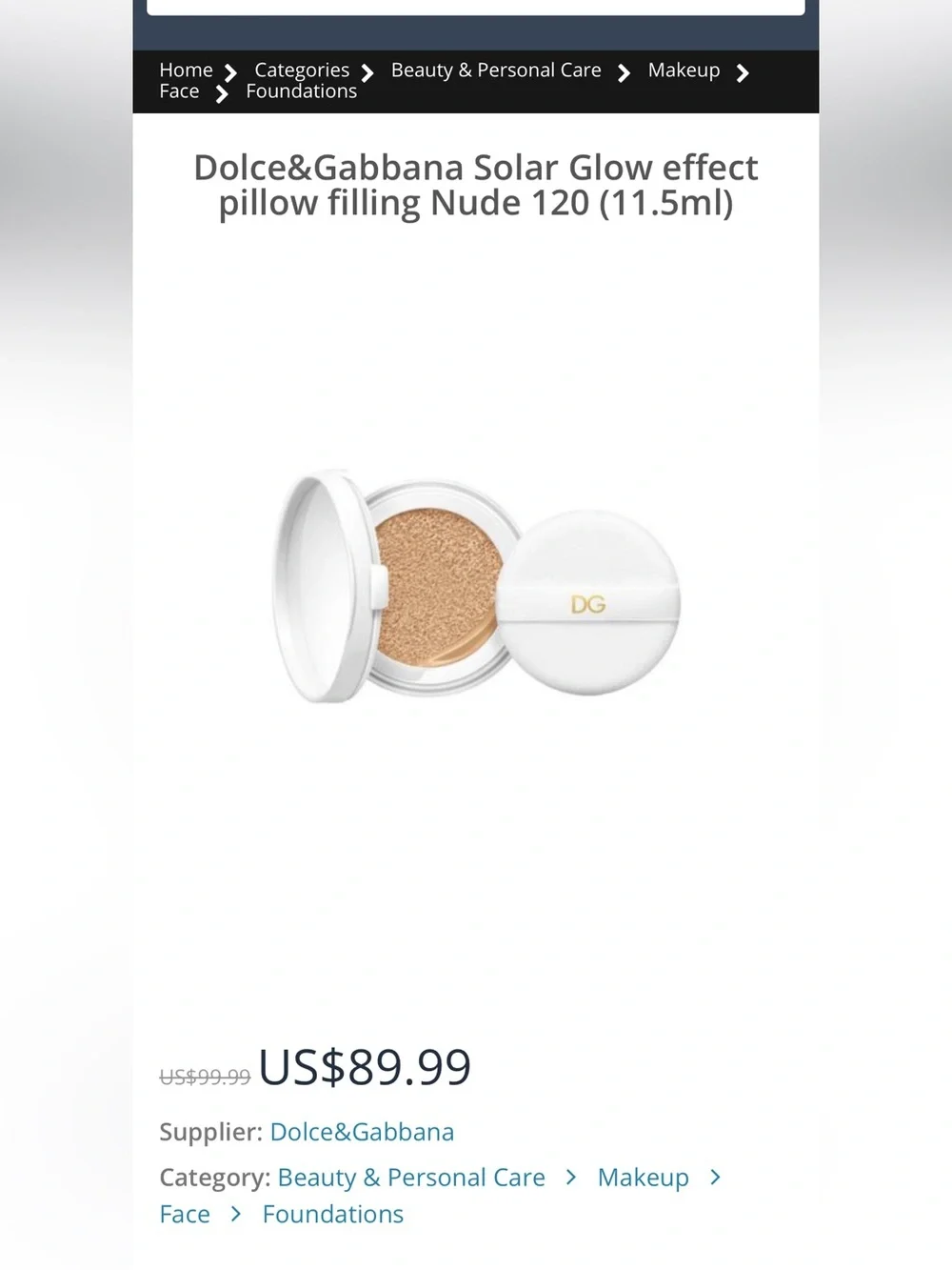 Dolce & Gabbana Cushion Foundation Refill NWT